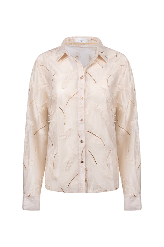 Blouse Aysha Feathers Sand NKF02179