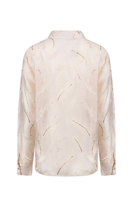 Blouse Aysha Feathers Sand NKF02179