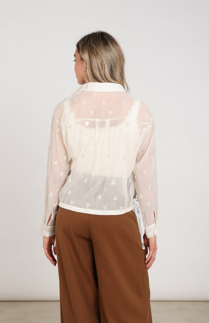 Blouse Ally Square Embroidery Offwhite NKF02182