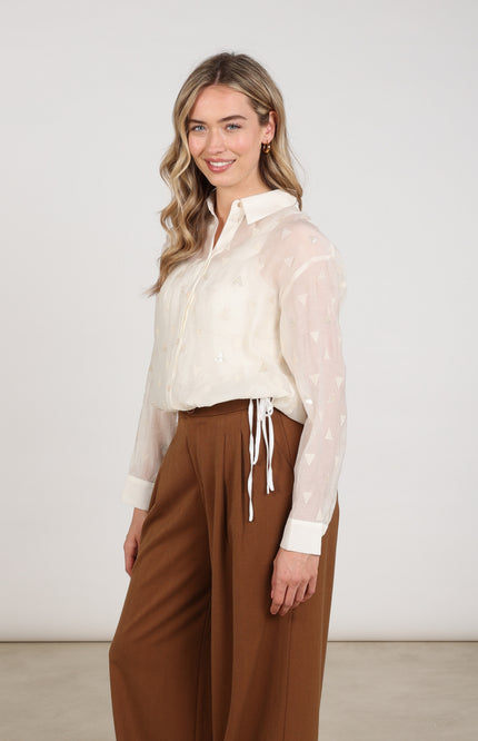 Blouse Ally Square Embroidery Offwhite NKF02182