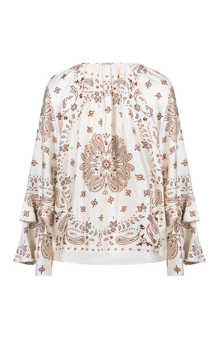 Blouse Asra Paisley Offwhite Toffee NKF02202