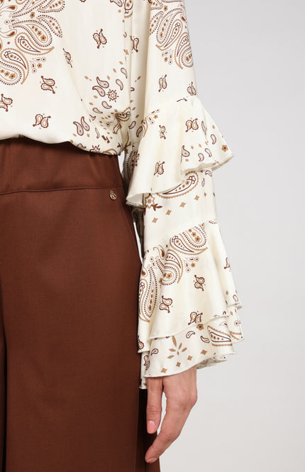 Blouse Asra Paisley Offwhite Toffee NKF02202