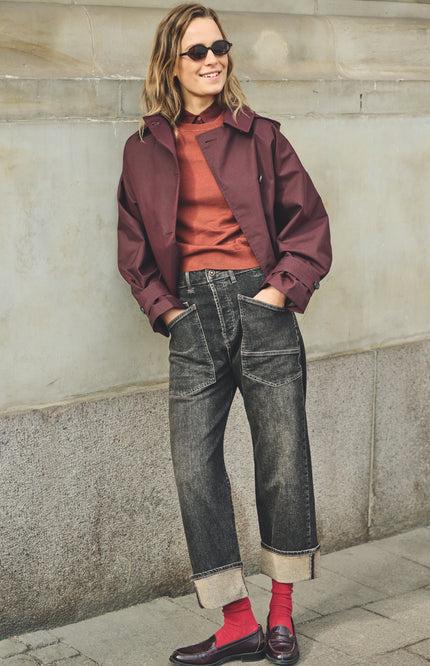 Jeans Baggy Brown Tinted Black Wash 2321-D958