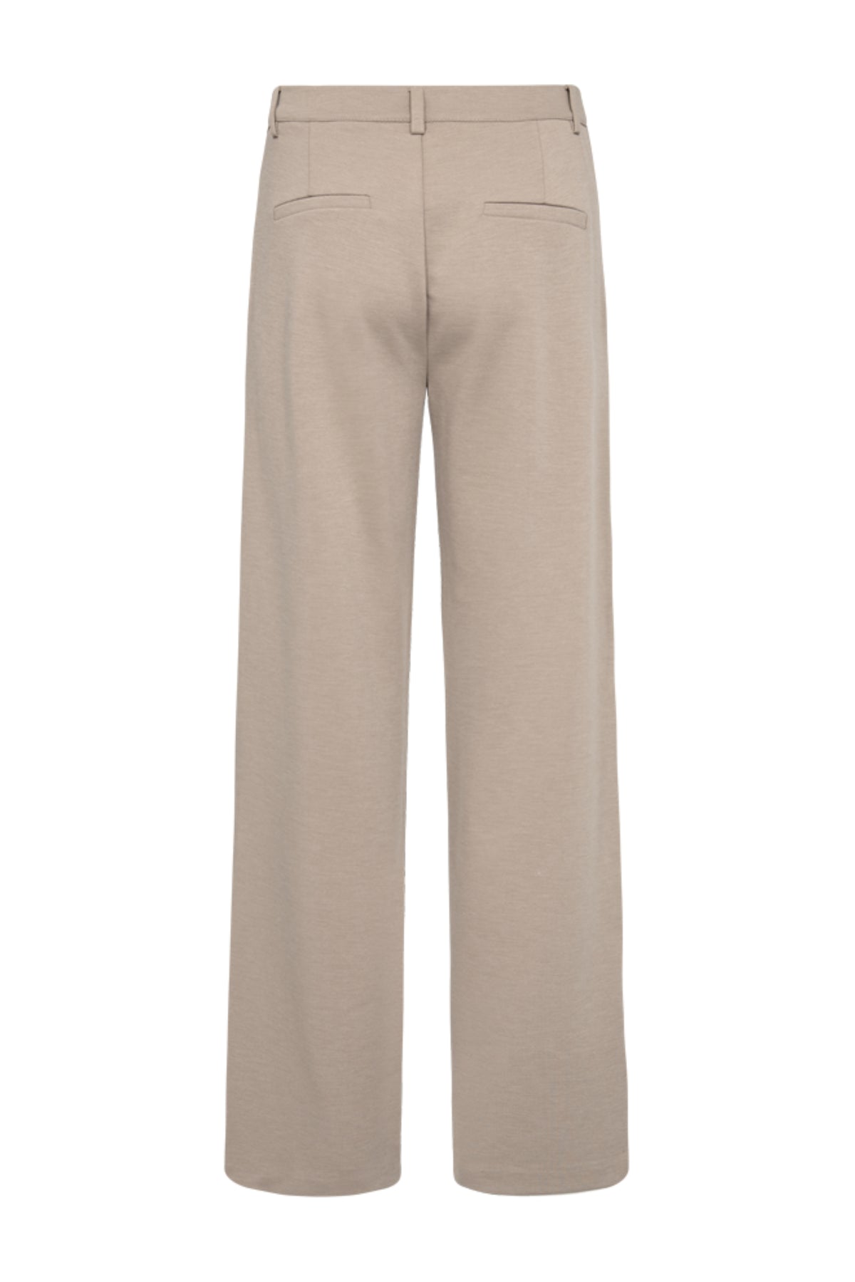 Taupe melange broek Fqnanni Desert van Freequent, met comfortabele pasvorm en stijlvolle uitstraling, zichtbaar op model.