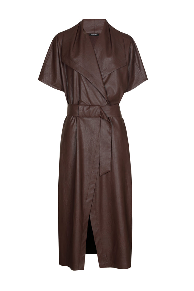 Jurk Vegan Leather Cacao 4105-32