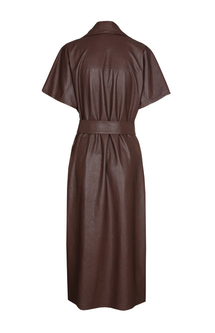 Jurk Vegan Leather Cacao 4105-32