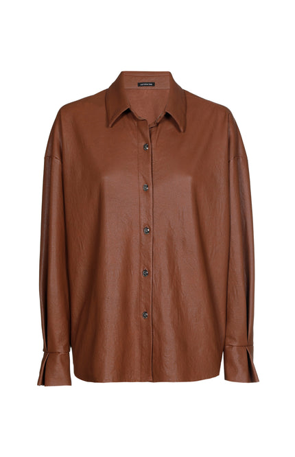 Blouse Vegan Leather Caramello 4605-36