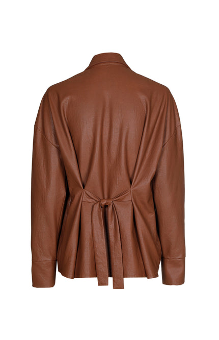 Blouse Vegan Leather Caramello 4605-36