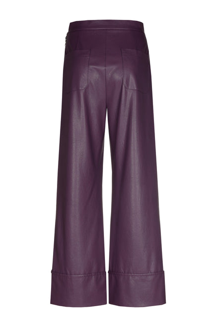 Broek Vegan Leather Plum 4575-45