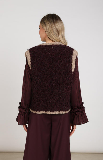 Gilet Lana Cherry Taupe NKF08031