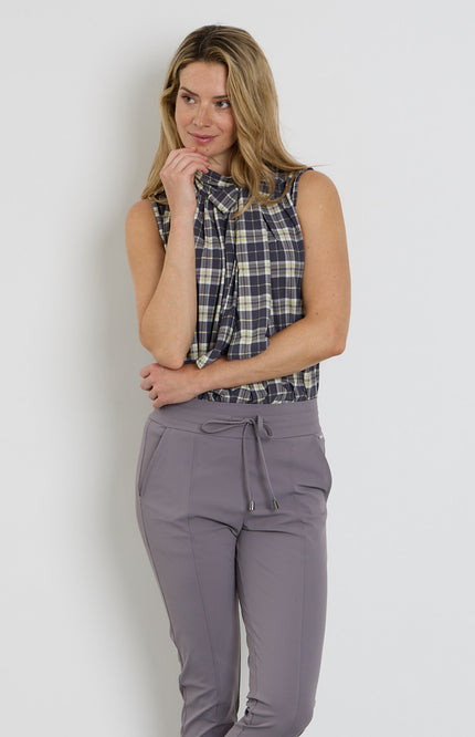 Travel Blouse Bow Autumn Check Print Winter Pear 202830