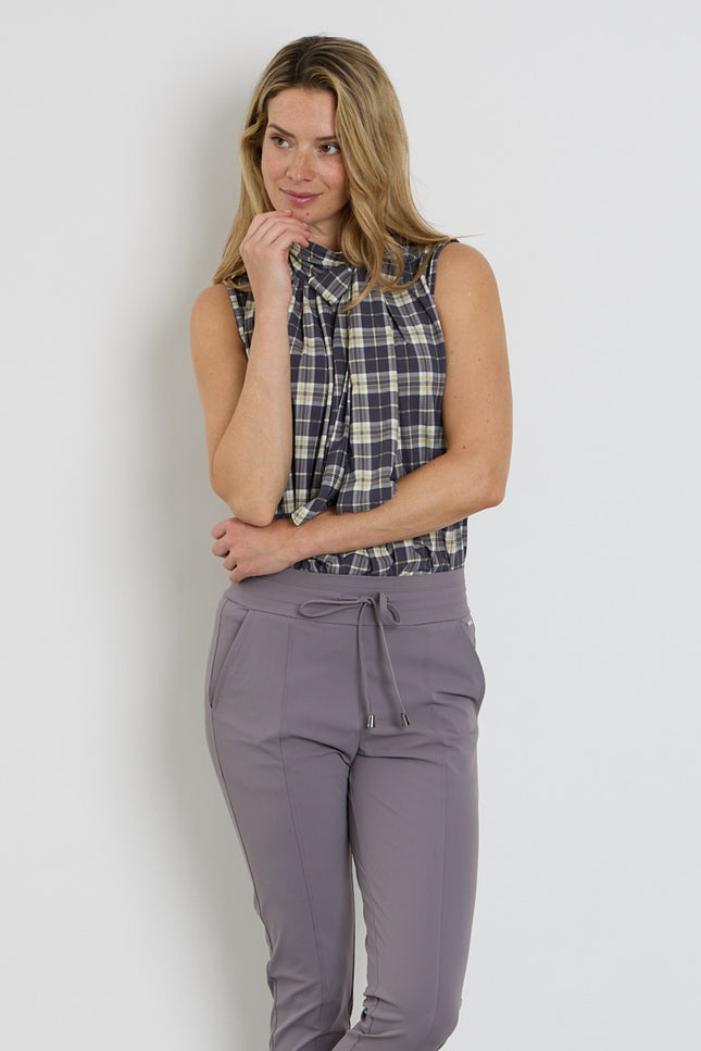 Travel Blouse Bow Autumn Check Print Winter Pear 202830