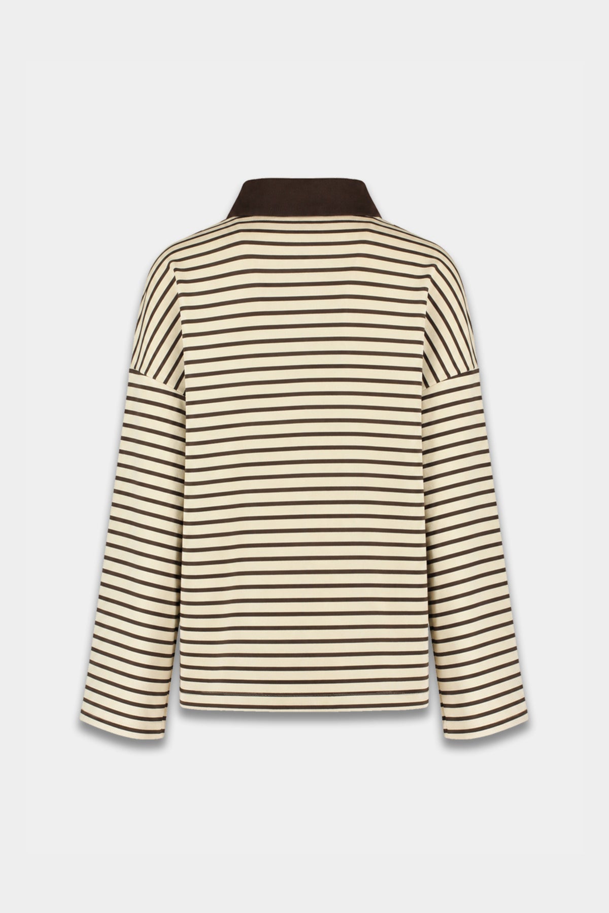 Harper & Yve Top Pollie Hot Fudge Stripe, stijlvolle vrouwentop met felle strepen en ronde hals, casual en modieus.