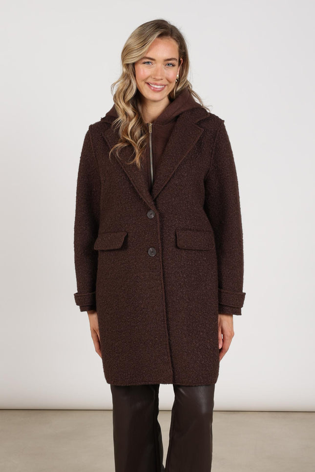 Jacket Mirthe Boucle Chocolate NKF12009