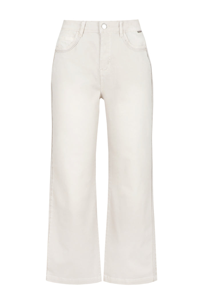 Donkere G-maxx Ronnat Sand jeans met rechte snit en klassieke denim textuur, gedragen door een model.