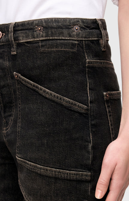 Jeans Baggy Brown Tinted Black Wash 2321-D958
