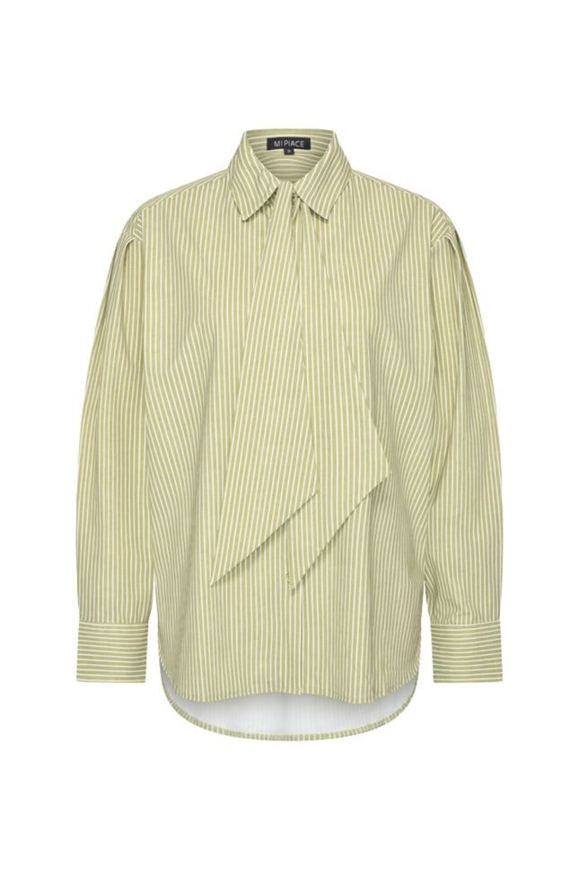 Travel Blouse Oversized Bow Stripe Print Winter Pear 202875