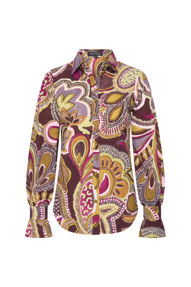 Travel Blouse Big Paisley Print Multicolour 202108