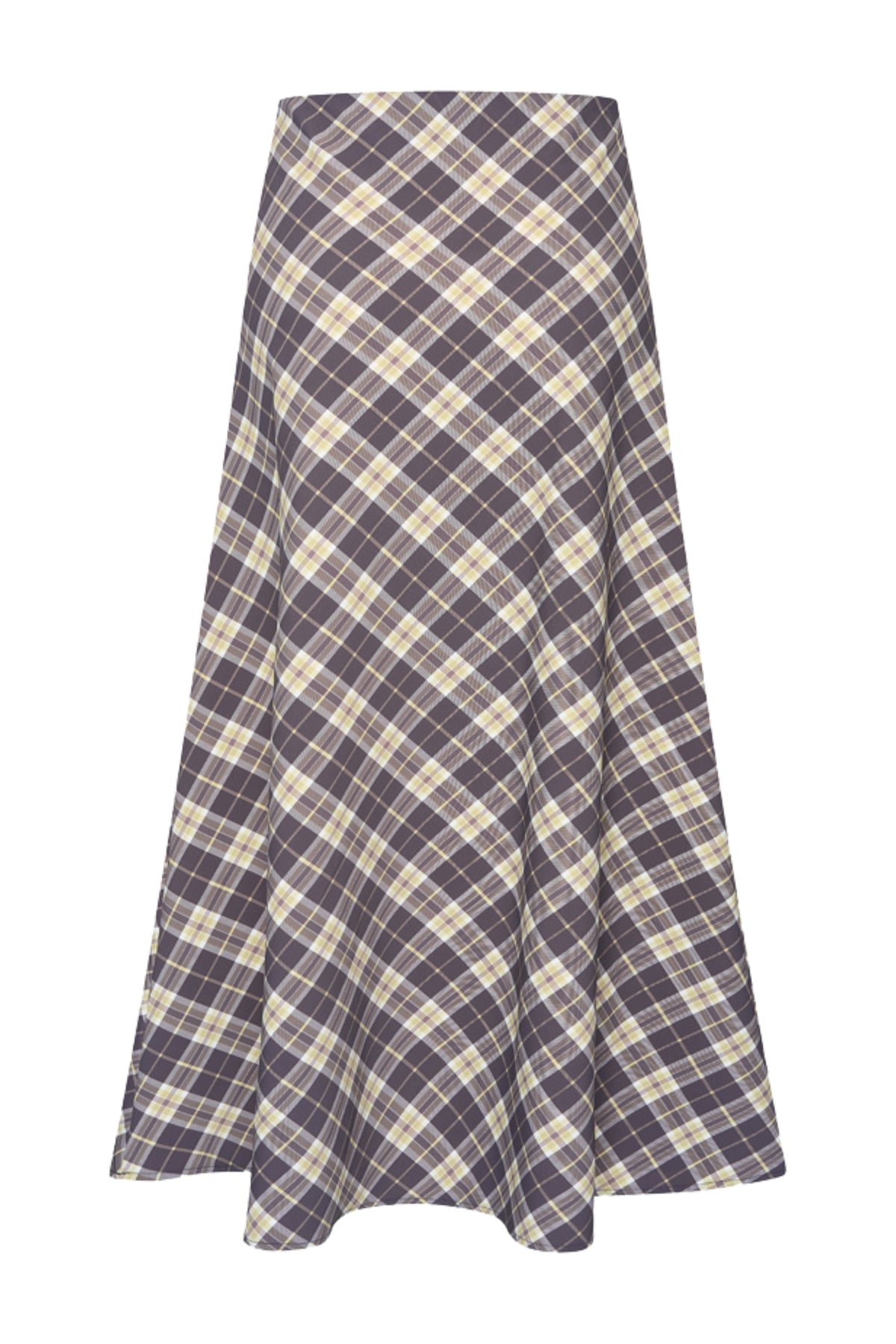 Mi Piace Travel rok met herfst- en ruitprint in winterpear-kleuren, stijlvolle en comfortabele damesrok voor het seizoen