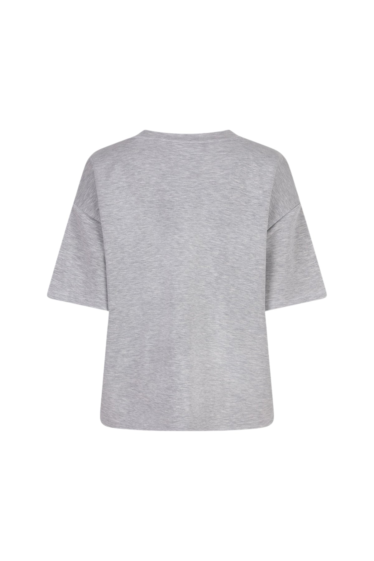 Oversized modal t-shirt in lichtgrijs melange van EsQualo, casual en comfortabel voor dagelijks gebruik.