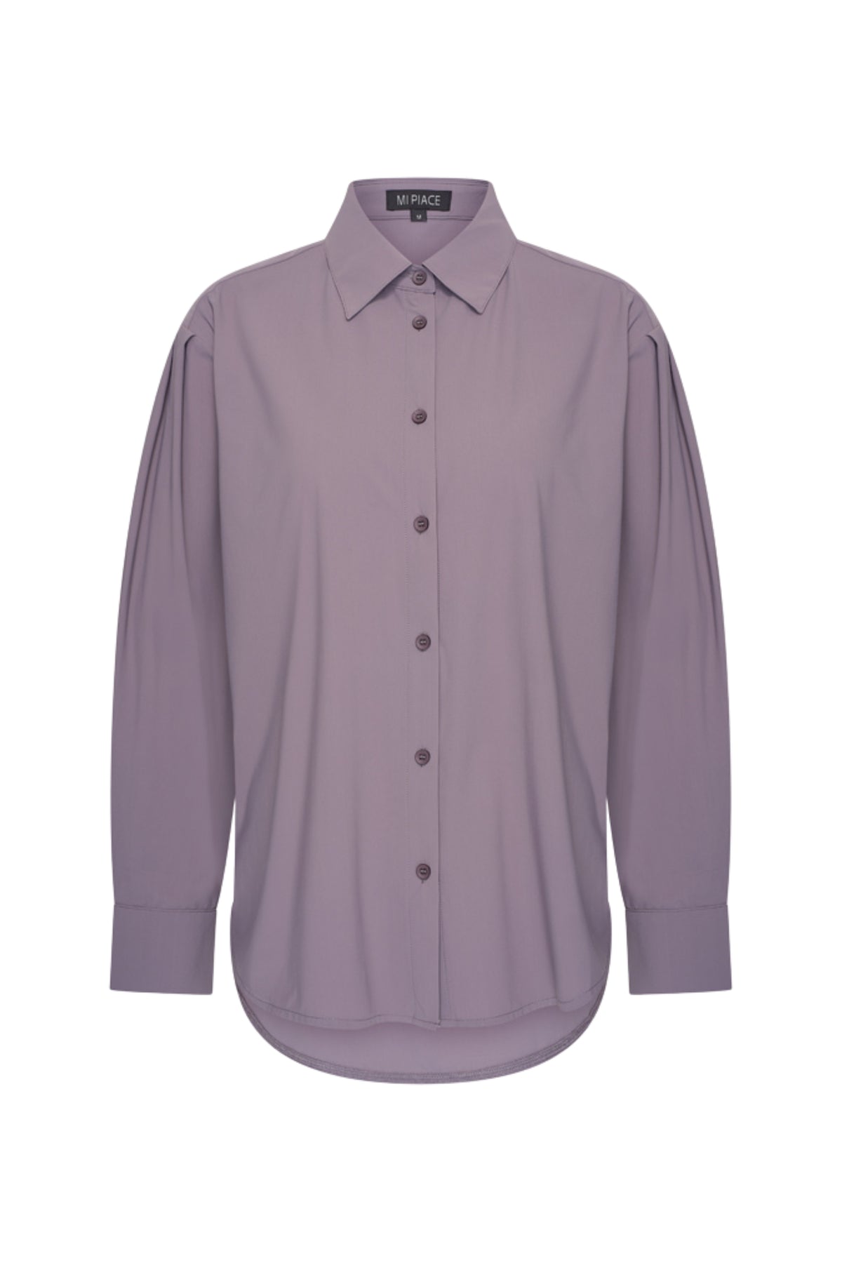 Lichte oversized winterblouse van Mi Piace in grijs, geschikt voor reizen, met een losse pasvorm en zachte stof.