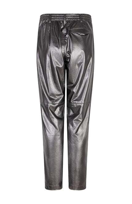 EsQualo Broek Metallic PU Grey F25.11500 Stretchshop.nl