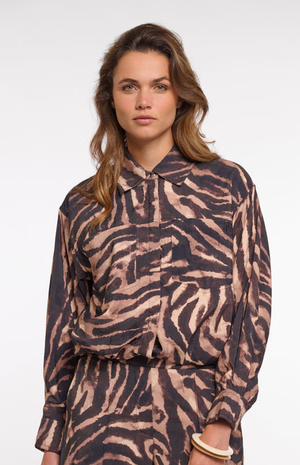 Rino & Pelle Jacket Auda Brown Zebra Stretchshop.nl