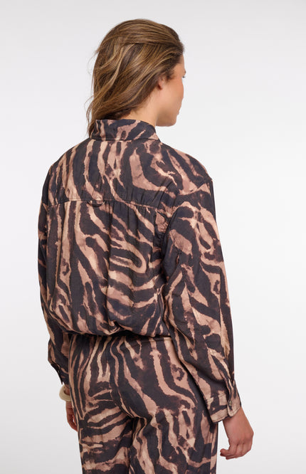 Rino & Pelle Jacket Auda Brown Zebra Stretchshop.nl