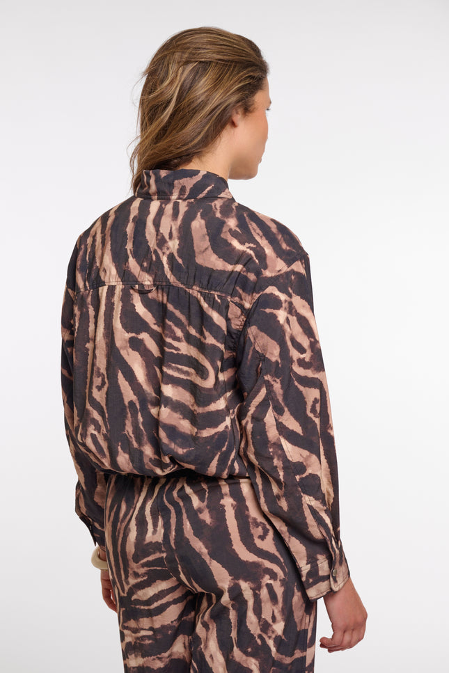 Rino & Pelle Jacket Auda Brown Zebra Stretchshop.nl