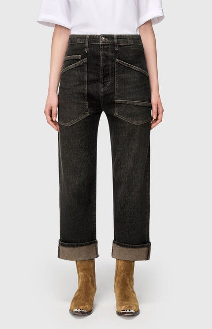 Jeans Baggy Brown Tinted Black Wash 2321-D958