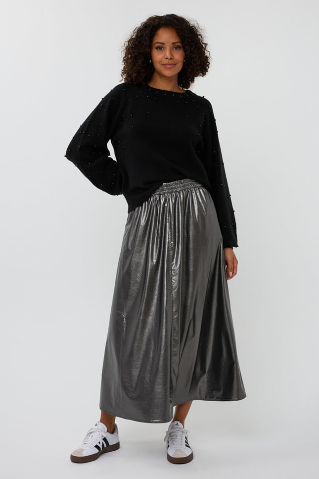 Rok Long Metallic PU Grey F25.11502