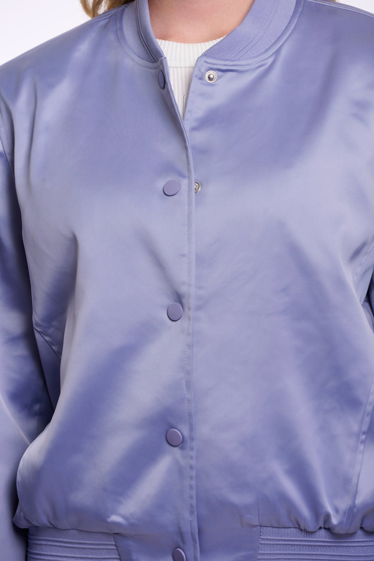Blauwe bomberjack met geborsteld binnenkant van Rino & Pelle, stijlvolle jas voor casual draagcomfort.