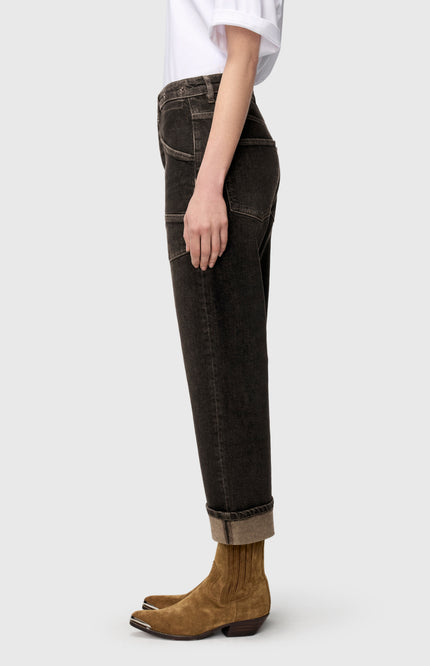 Jeans Baggy Brown Tinted Black Wash 2321-D958
