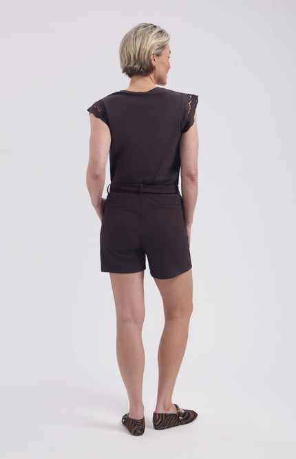 Lady Day Travel Short Shorty Dark Brown L14-375-0588 Stretchshop.nl