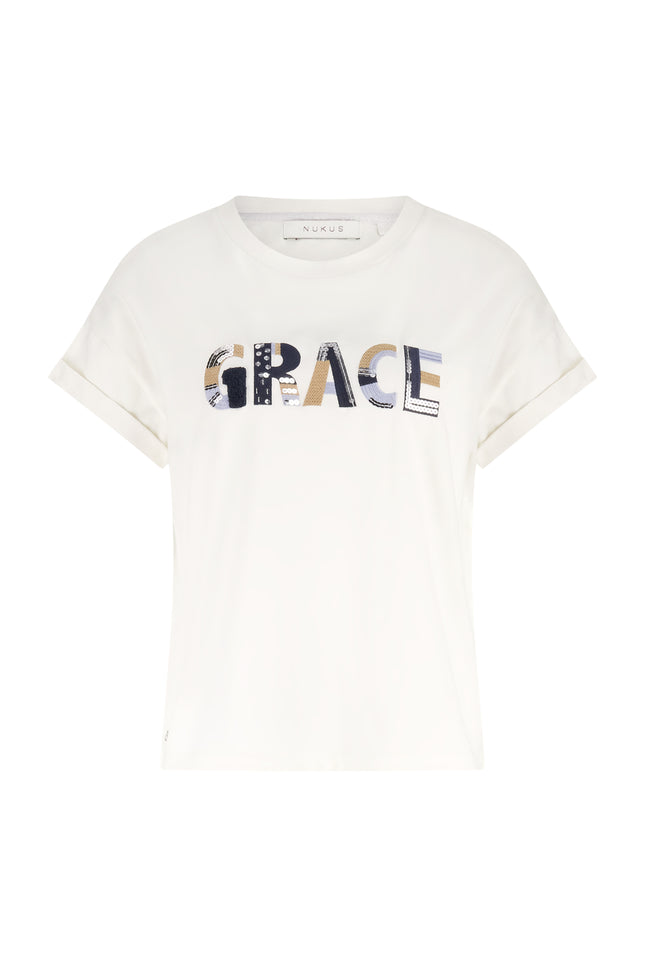 T-shirt Grace Offwhite Navy NKF04003