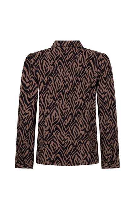 Travel Blouse Jasmine Mocha Navy 254