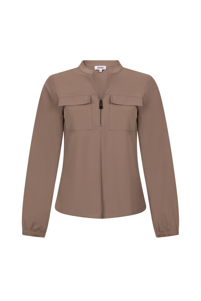 Travel Blouse Naomi Mocha 254