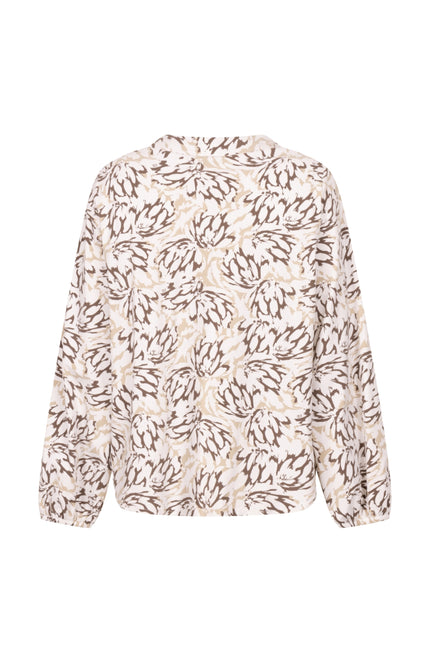 Travel Blouse Merel Offwhite Mocha 254