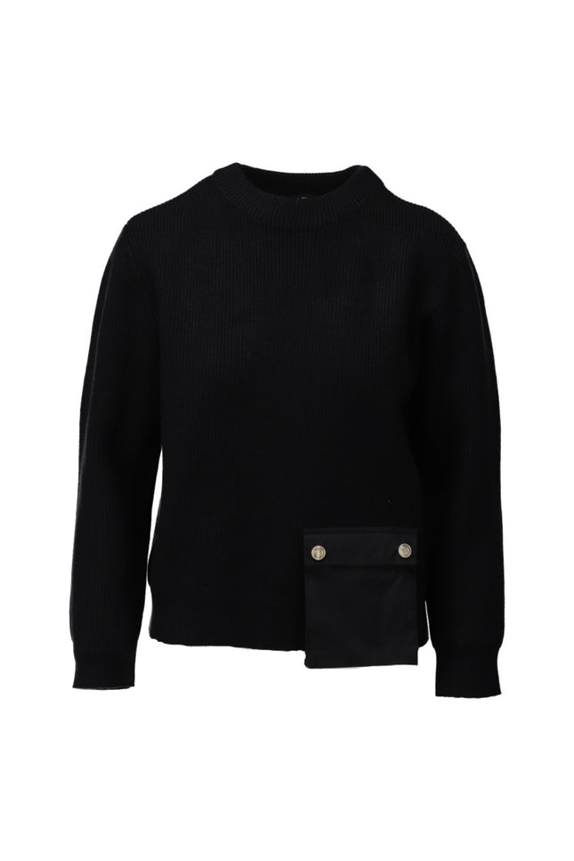 Trui Ronde Hals Met Zakjes Black B842