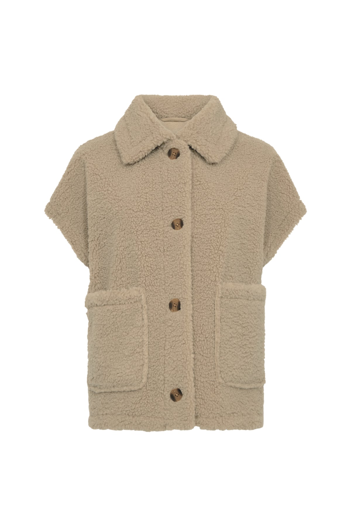 Taupe Freequent Fqlamby jack met klassieke snit en stijlvolle details, gedragen door een model.