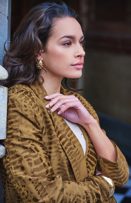 Blazer Animal Jacquard Olive F25.04505