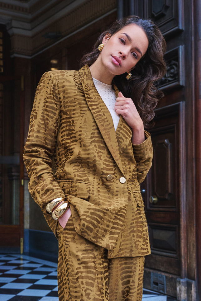 Blazer Animal Jacquard Olive F25.04505