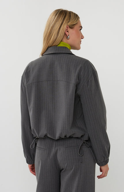 Jacket Bomber Pinstripe Grey Melange F25.10546