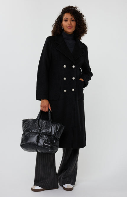 Jas Double Breasted Boucle Black F25.37510
