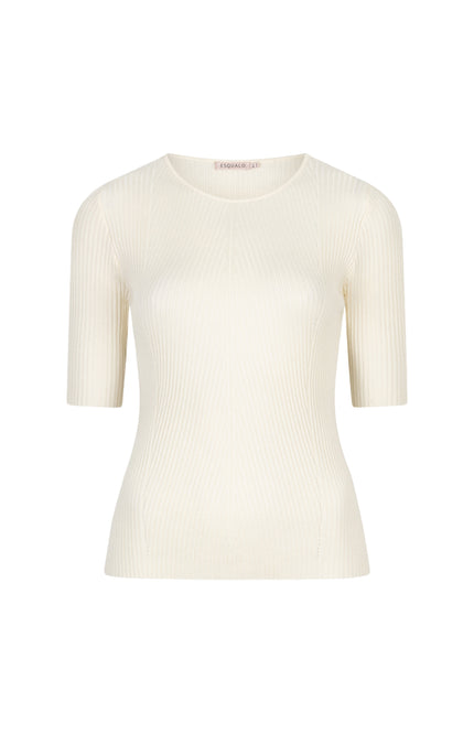 Sweater Rib Neck Offwhite F25.27507