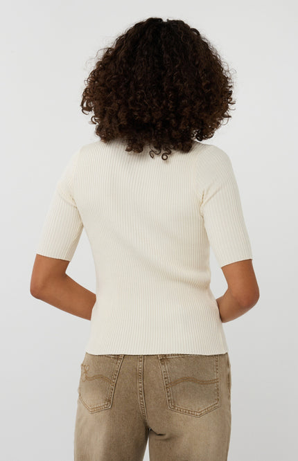 Sweater Rib Neck Offwhite F25.27507