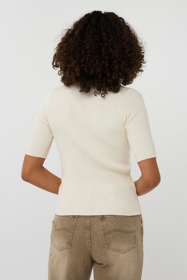 Sweater Rib Neck Offwhite F25.27507