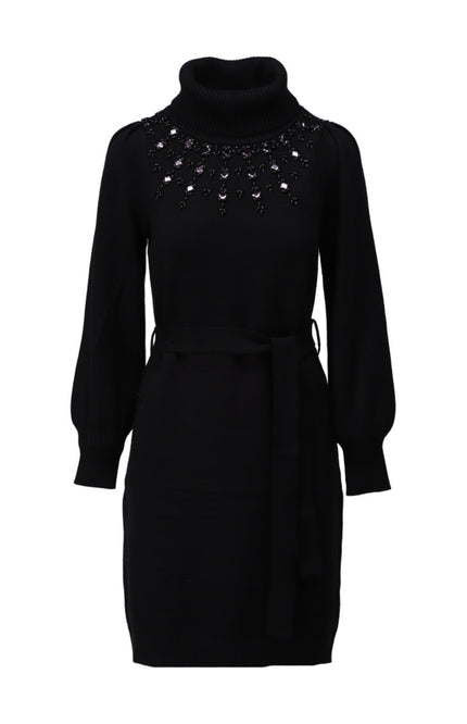 Jurk Gebreid Met Kralen Black B813