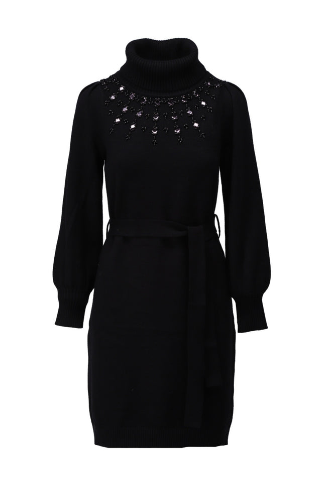 Jurk Gebreid Met Kralen Black B813