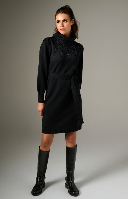 Jurk Gebreid Met Kralen Black B813